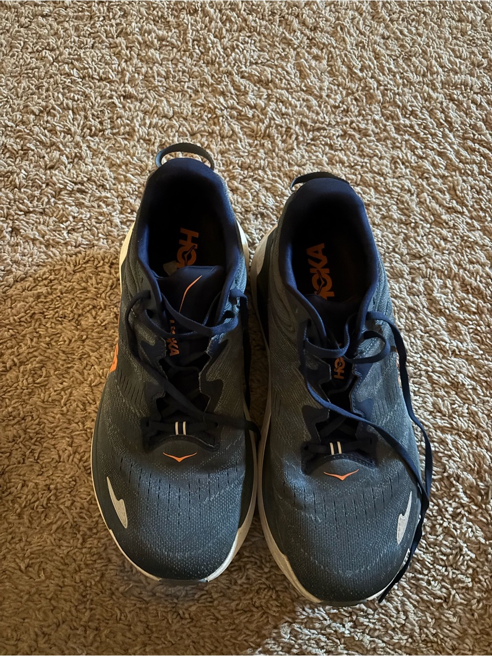 Hoka Men's Running Shoes - Navy with Orange Highlights